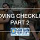 moving checklist, man, car, boxes