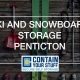 ski, snowboard, storage